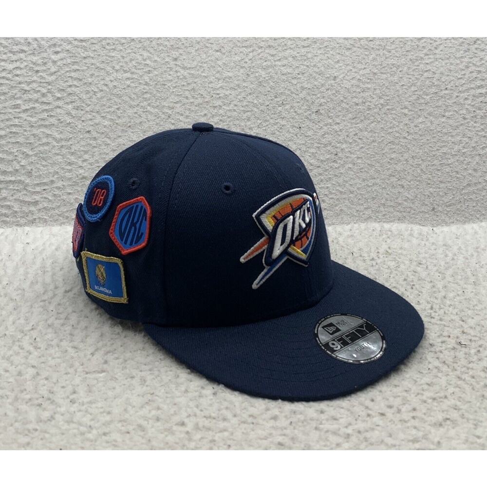 New Era Oklahoma City Thunder Snapback Hat Youth Boys 2018 Draft NBA 9Fifty Blue